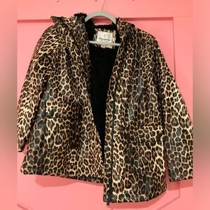 Urban Republic Size M (10/12) Leopard Raincoat w/ Fuzzy Interior